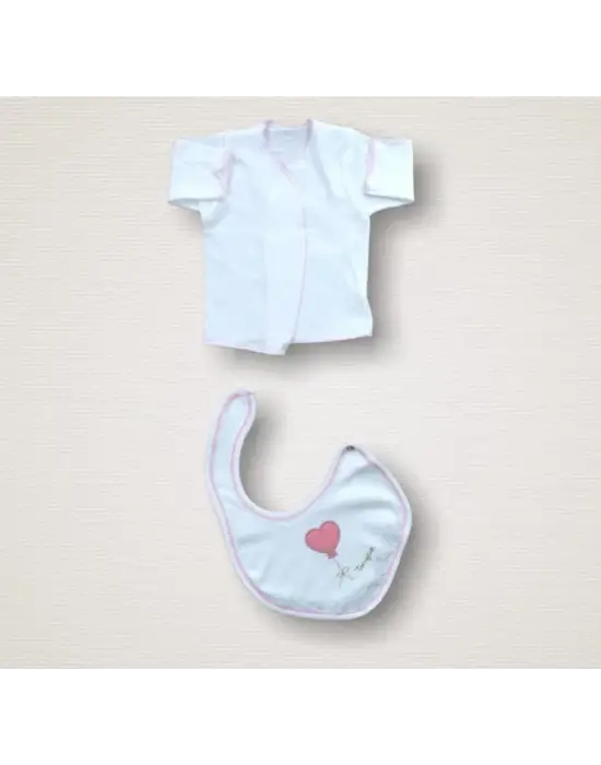 Romantik Nakışlı 10lu Zıbın Takımı Ekru