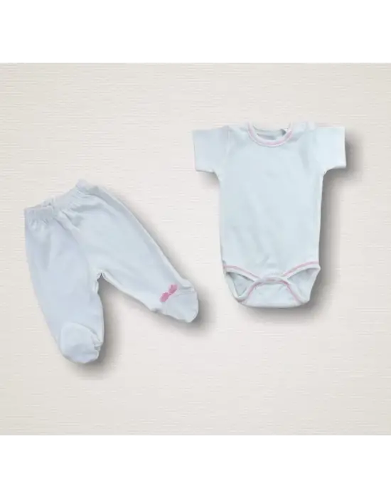 Romantik Nakışlı 10lu Zıbın Takımı Ekru