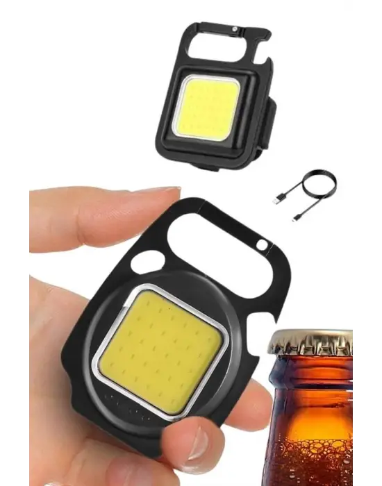 Kamp Çadır Lambası Şarjlı El Feneri Işıldak Anahtarlık Mini Mıknatıslı