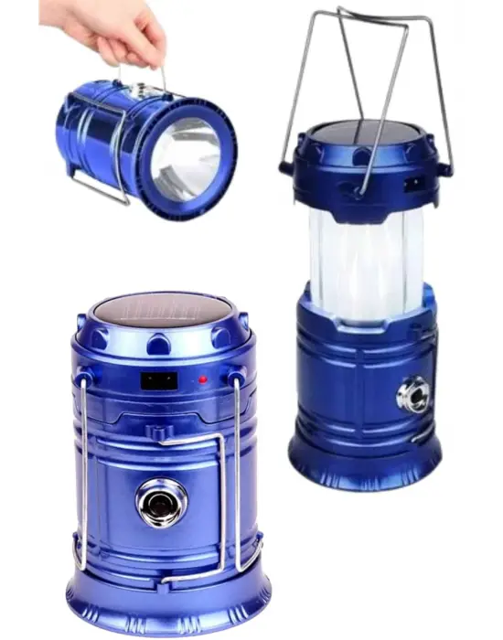 Kamp Feneri Şarj Edilebilir Güneş Enerjili Işıldak Usb Şarjlı