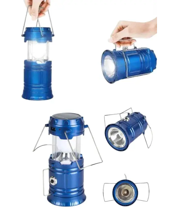 Kamp Feneri Şarj Edilebilir Güneş Enerjili Işıldak Usb Şarjlı