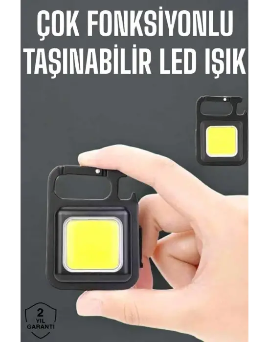 Kamp Işığı Çok Fonksiyonlu Taşınabilir Anahtarlık Kapak Açma Manyetik Özelliği