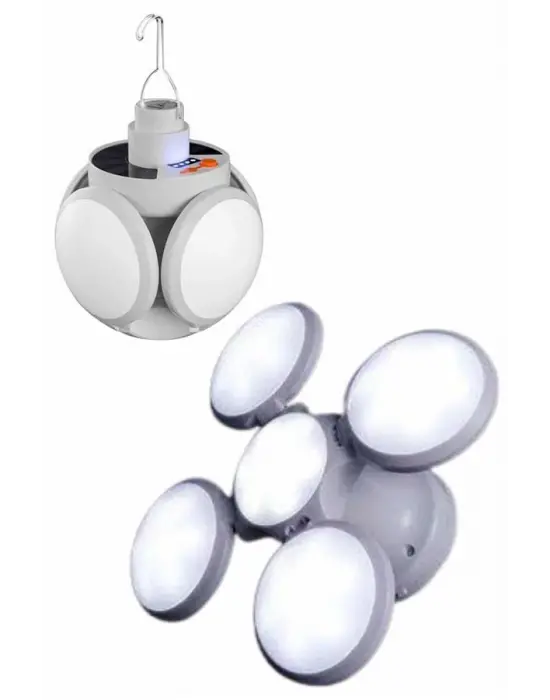 Kamp Lambası Güneş Enerjili Solar 5 Kanatlı Katlanır Lamba Karavan