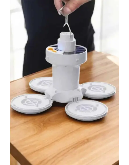 Kamp Lambası Işıldak Beyaz Işık Güneş Enerjili Solar Aydınlatma 5 Kanatlı Katlanabilir