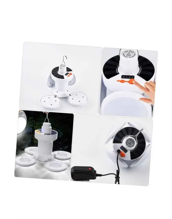 Kamp Lambası Işıldak Beyaz Işık Güneş Enerjili Solar Aydınlatma 5 Kanatlı Katlanabilir