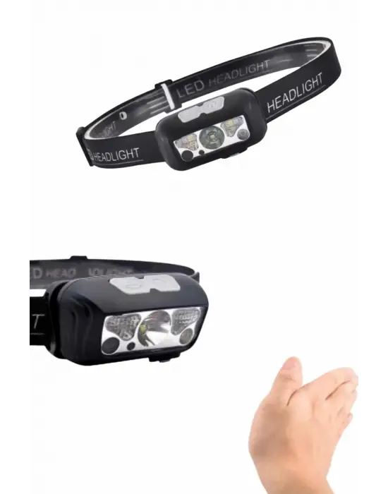 Kamp Lambası Kafa Feneri Kafa Lambası Ayarlanabilir Sensörlü Şarjlı