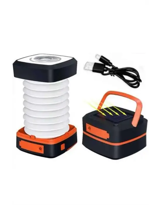 Kamp Lambası Katlanabilir Lamba Solar Şarjlı Led Lamba El Fenerli