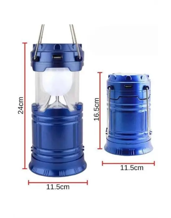 Kamp Lambası Solar Şarjlı Kızaklı Kamp Feneri Led Lamba Işıldak