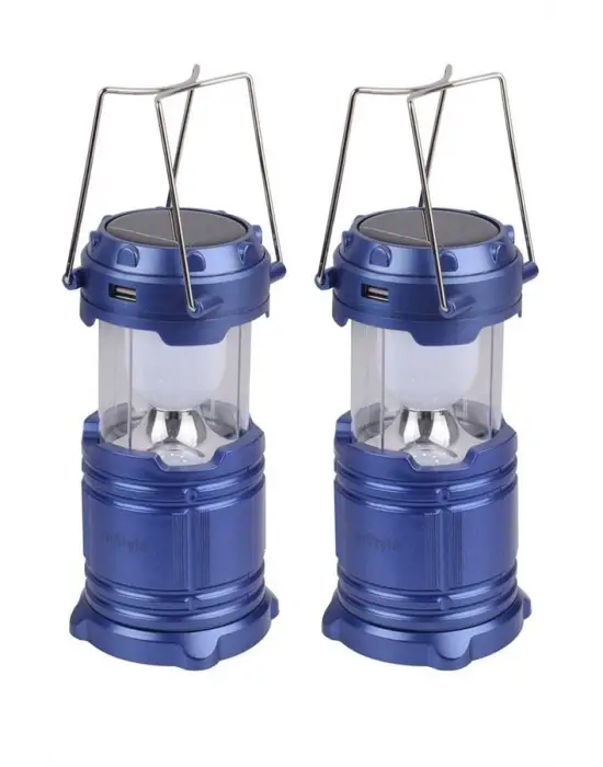 Kamp Lambası Solar Şarjlı Kızaklı Kamp Feneri Led Lamba Işıldak