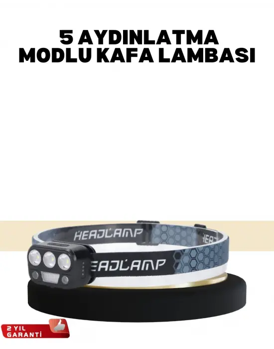 Kamp Ve Trekking İçin Sensörlü Led Kafa Lambası