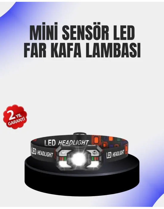 Kamp Ve Yürüyüş İçin Sensörlü Led Kafa Feneri Ayarlanabilir