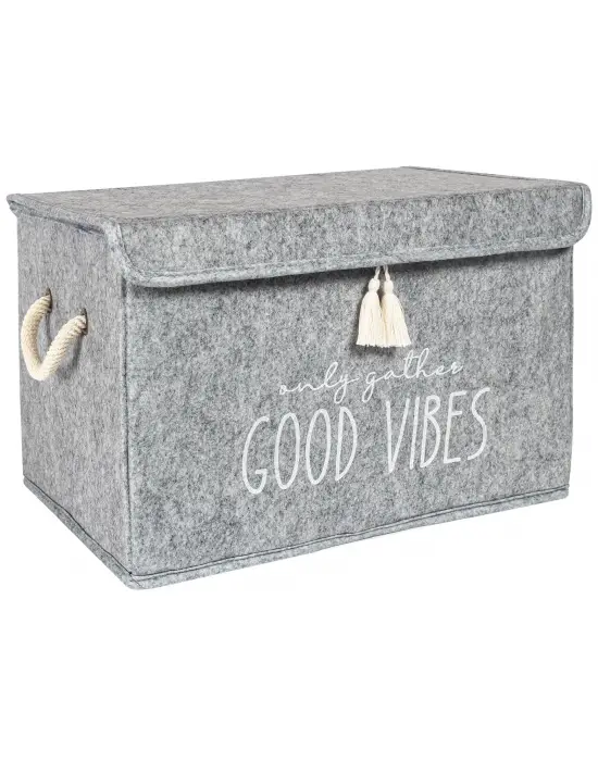 Omarı Püskül Detaylı Çok Amaçlı Organizer Keçe Sepet - Pratik Düzenleme Sihirli Sepeti