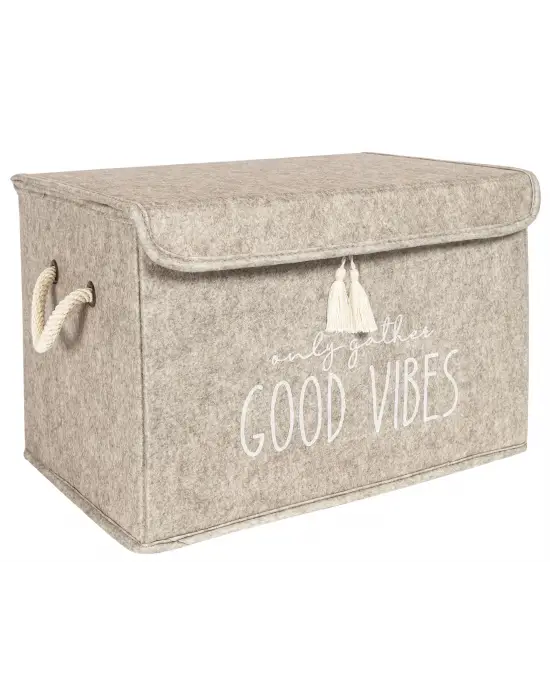 Omarı Püskül Detaylı Çok Amaçlı Organizer Keçe Sepet - Pratik Düzenleme Sihirli Sepeti