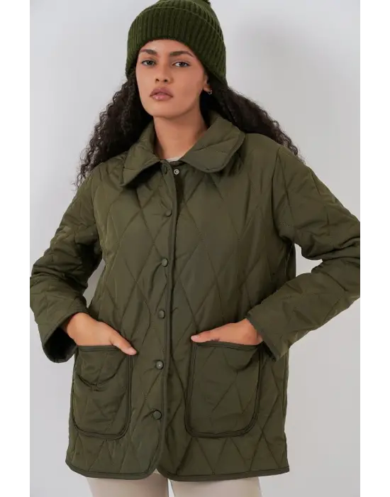 Kapitone Oversize Mont 5226 - Haki