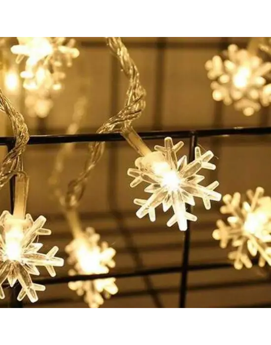 Kar Tanesi Şekilli 3.5 Metre USB LED Işık – 20 LED’li Dekoratif Kış ve Yılbaşı Aydınlatması