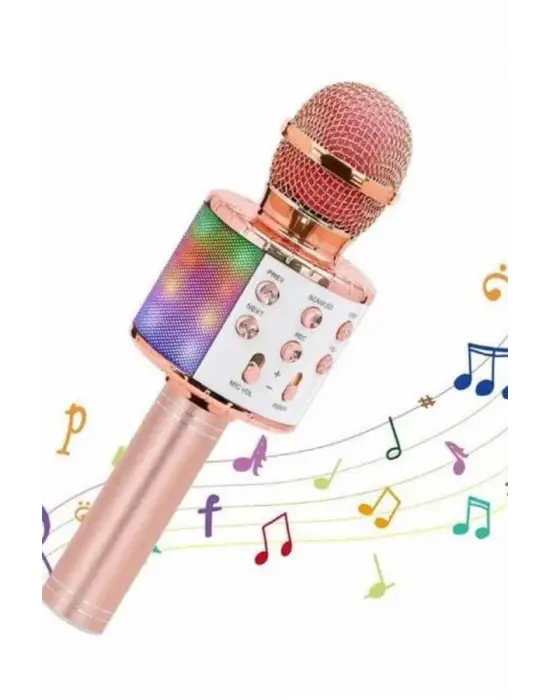 Karaoke Mikrofon Bluetooth Bağlantılı Aux Girişli Uzun Pil Ömrü Yüksek Ses Kaliteli