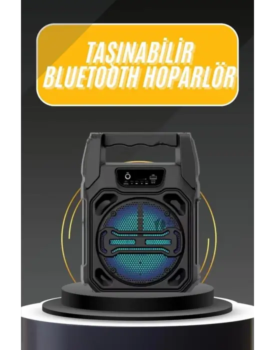 Karaoke Mikrofonlu Fm Radyolu Bluetooth Hoparlör Yüksek Ses Kaliteli