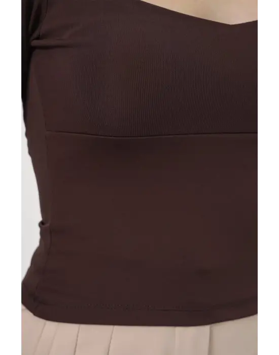 Modern Kare Yaka Slim Fit Bluz