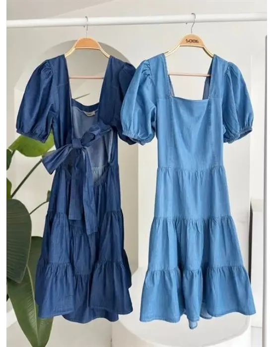 Omarı Elegan Gipe Detaylı Tensel Elbise