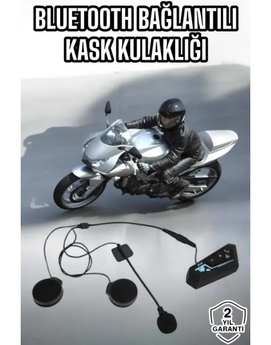 Kask Kulaklığı Motosiklet Intercom Interkom Dinleme Konuşma Özellikli Su Geçirmez