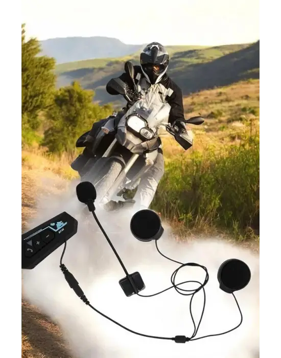 Kask Kulaklığı Motosiklet Intercom Interkom Dinleme Konuşma Özellikli Su Geçirmez
