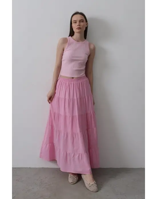 KAT KAT KETEN ETEK - Şeker Pembe