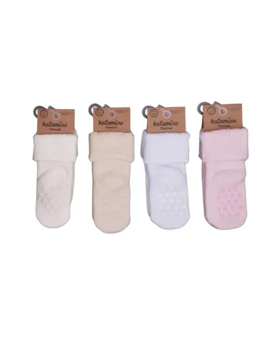 Katamino Beru Katlamalı Absli Kız Bebek Havlu Soket Çorap K42260 Asorti