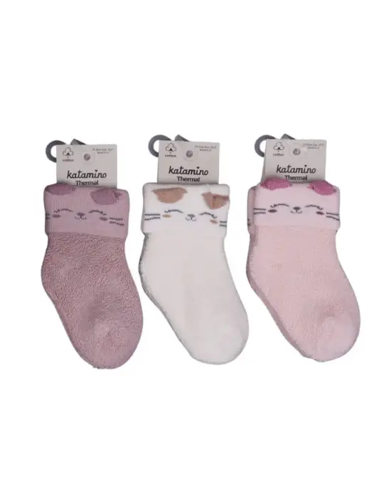 Katamino Mikaya Kız Bebek Havlu Soket Çorap K45913 Asorti