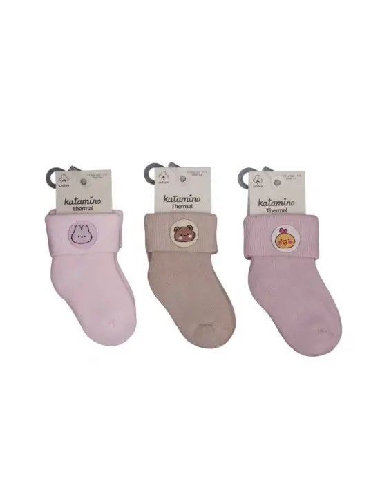 Katamino Nesrin Aksesuarlı Kız Bebek Havlu Soket Çorap K45902 Asorti