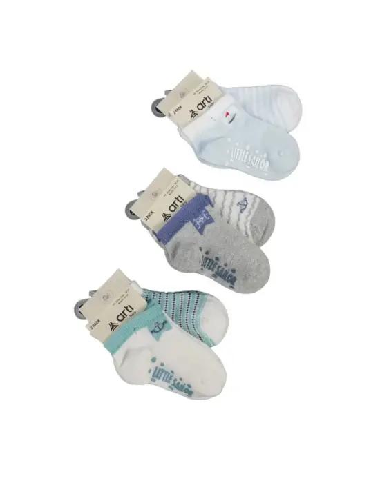 Katamino Rocky 2  Li Abs Erkek Bebek Patik Çorap K20404 Asorti