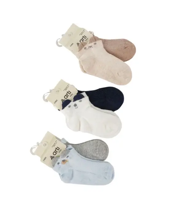 Katamino Salaman 2 Li 3d Erkek Bebek Patik Çorap K48025 Asorti