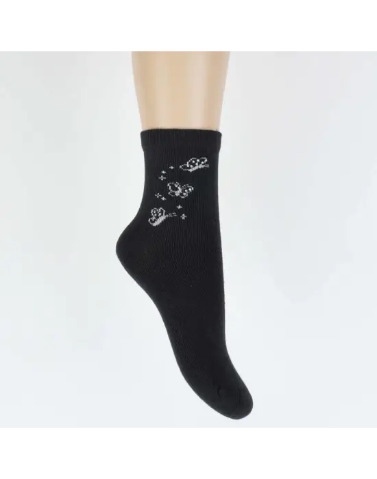 Omarı Renkli Desenli Kız Çocukları İçin Soket Çorap Seti