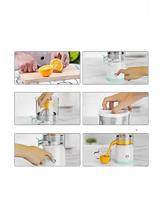 Katı Meyve Sıkacağı Taşınabilir Usb Şarjlı Pratik Paslanmaz Çelik Bıçaklı