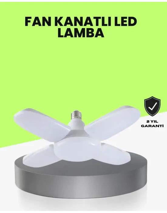 Katlanabilir 4 Kollu Led Ampül 60 Watt 6000 Lumen Beyaz Işık