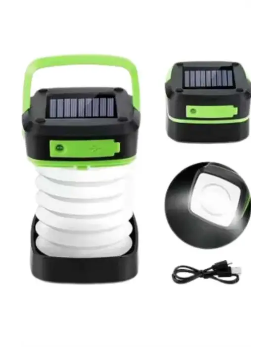 Katlanabilir Kamp Lambası Akordiyon Lamba Şarjlı 3 Kademeli Solar