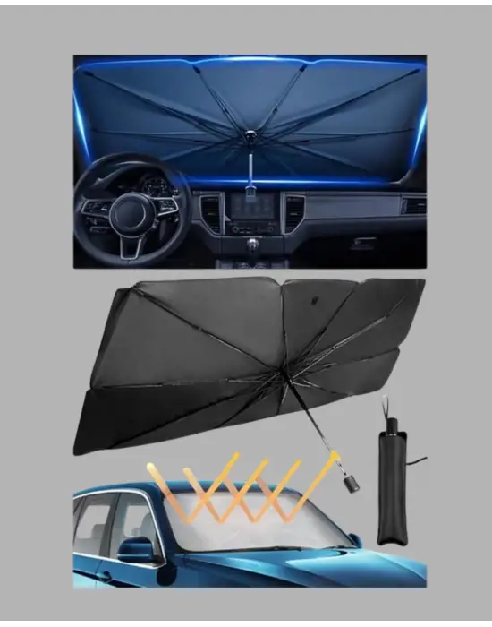 Katlanabilir Ön Cam Güneşliği Şemsiye – Her Araca Uygun Isı Ve Işık Koruması