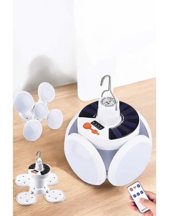 Katlanabilir Taşınabilir Kamp Lambası Işıldak Beyaz Işık Güneş Enerjili Solar Aydınlatma