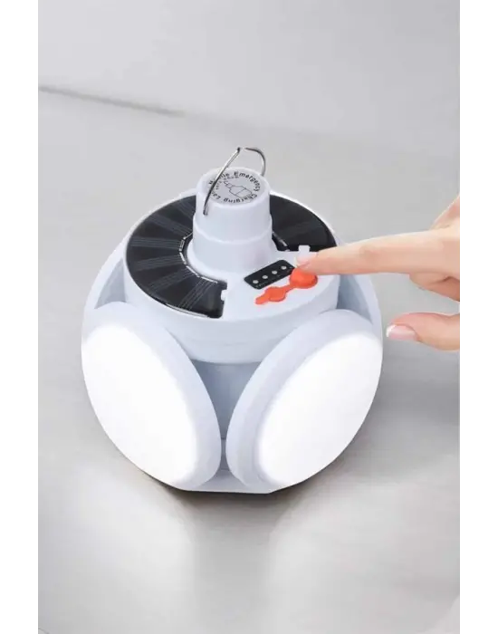 Katlanabilir Taşınabilir Kamp Lambası Işıldak Beyaz Işık Güneş Enerjili Solar Aydınlatma