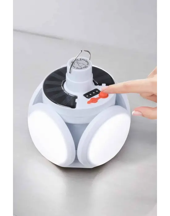 Katlanabilir Taşınabilir Kamp Lambası Işıldak Beyaz Işık Güneş Enerjili Solar Aydınlatma