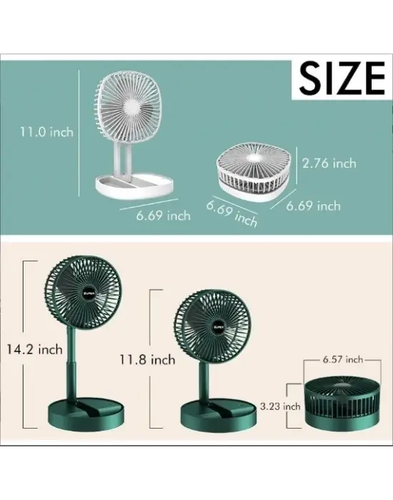 Katlanır Teleskopik Zemin Fanı Yaz Sessiz Öğrenci Masaüstü Fan Usb Şarj Edilebilir Taşınabilir Ev Mini Hava Soğutucu