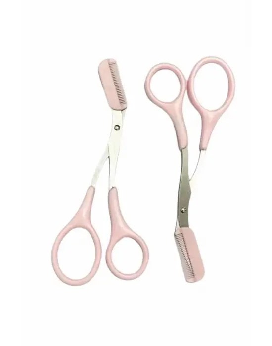 Kavisli Kaş Düzeltici Seti Kaş Makası Ve Kaş Usturası Paslanmaz Çelik Bıçaklı