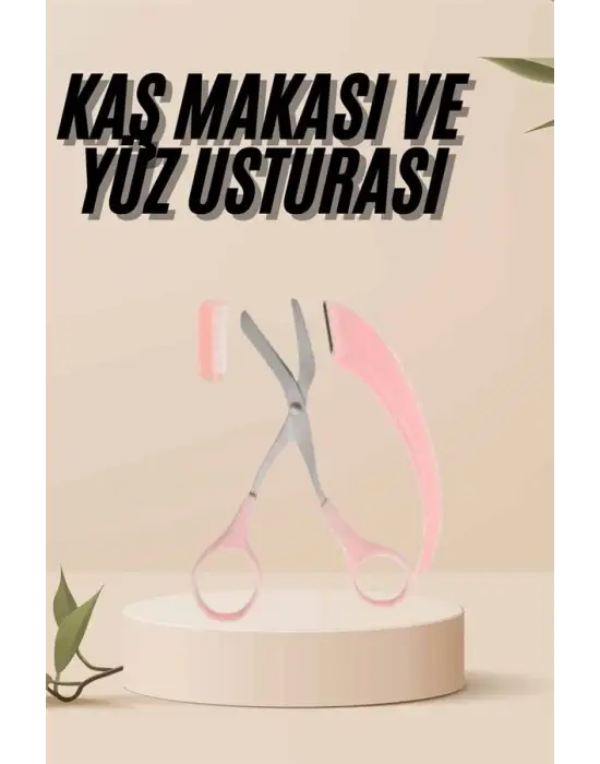 Kavisli Kaş Kirpik Düzeltici Bıyık Alma Taraklı Kaş Makası Yüz Bakım Seti Makas