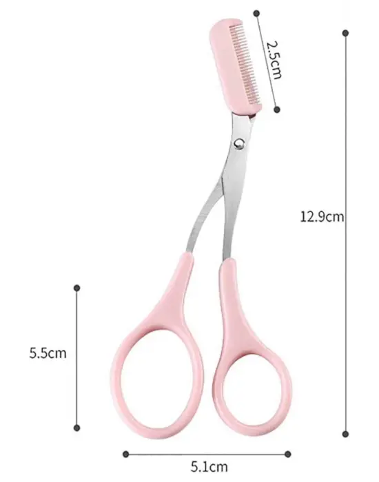 Kavisli Kaş Kirpik Düzeltici Bıyık Alma Taraklı Kaş Makası Yüz Bakım Seti Makas