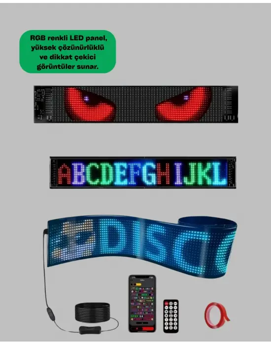 Kayan Yazı Destekli Rgb Led Reklam Paneli Usb İle Kolay Kurulumlu