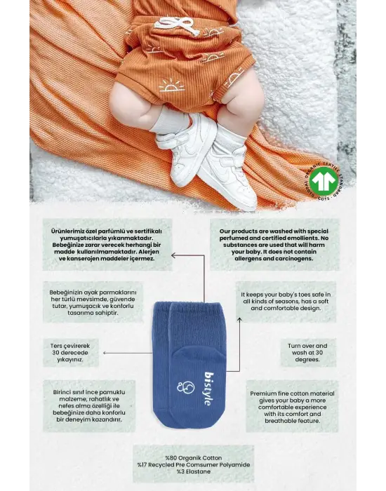 Omarı Kaymaz Penye Soket Çorap Seti - 3 Renk Seçeneği