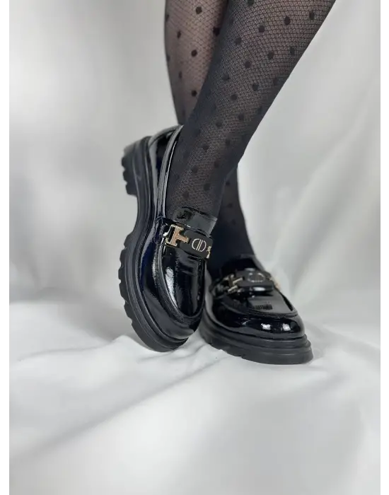   Kuback Kömür Rugan Günlük Kadın Babet