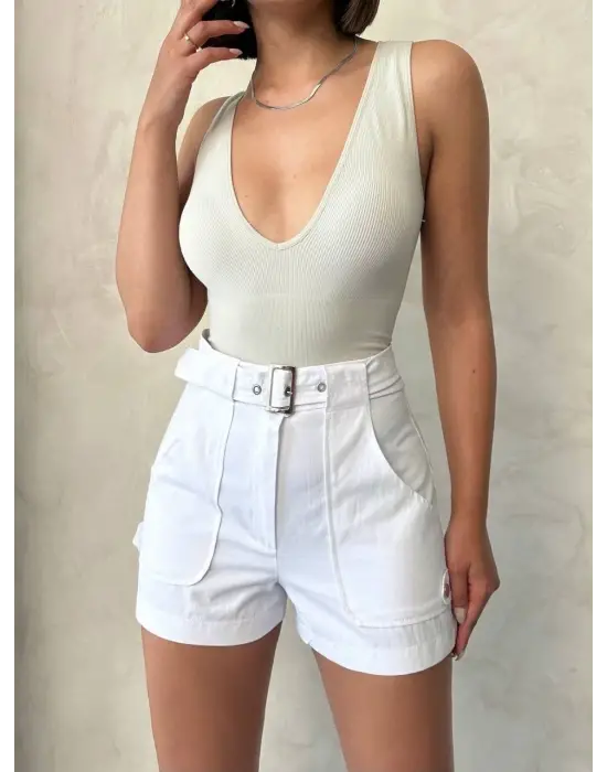 Modern Gabardin Şort