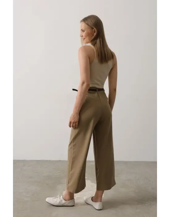 Kemer Pens Detaylı Pantolon - Haki