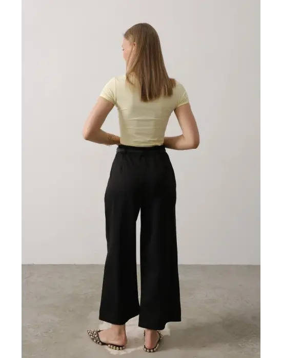 Kemer Pens Detaylı Pantolon - Siyah