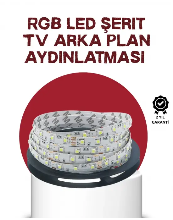 Kendinden Yapışkanlı Led Şerit Televizyon Aydınlatması 2mt